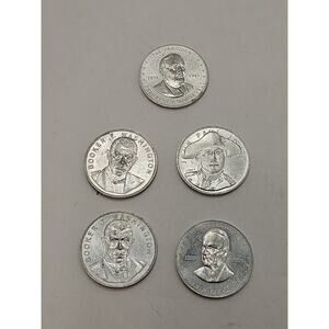 Shell Gas Station 1968 Mr. President Coin Game - Lot of 5 Gas Station Tokens